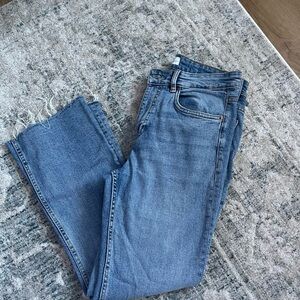 Zara Women's Cropped Flare Leg Blue Jeans